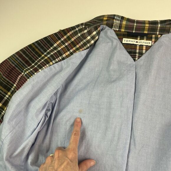 Vintage Tommy Hilfiger Y2K Plaid Blazer S Fitted  Academia School Prep Preppy - Picture 5 of 15